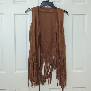 Brown Costume Vest with fringe